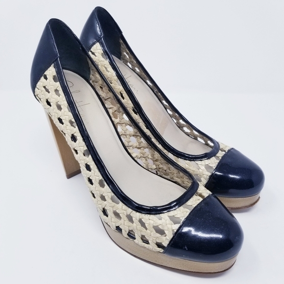 Cole Haan | Basket Weave Nike Air Black Toe Heels (Size 8B) - Picture 9 of 9